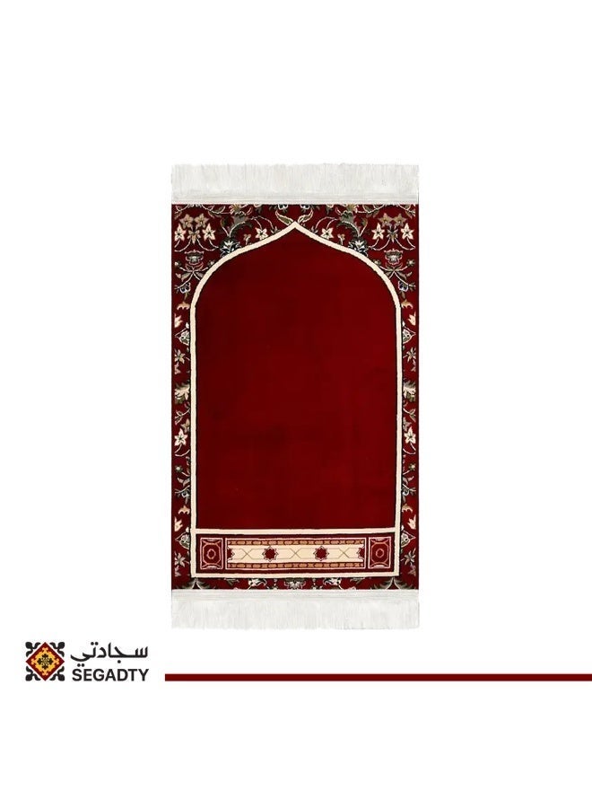 سجادتي سجادة صلاة محراب حمراء سميكة 8 مم مع جلال صلاة فاخر مريحة وعالية الجودة - Image 4